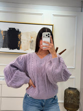 Cargar imagen en el visor de la galería, ARIADNA - Sueter de punto lavanda