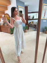 Cargar imagen en el visor de la galería, AZUCENA - Maxi vestido hueso estampado tirantes