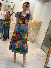 Cargar imagen en el visor de la galería, DEMETRA - Maxi vestido estampado multicolor