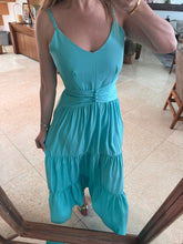 Cargar imagen en el visor de la galería, SELENIA - Maxi vestido turquesa