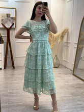 Cargar imagen en el visor de la galería, ALEJANDRA - Maxi vestido verde pastel