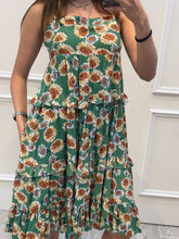 Cargar imagen en el visor de la galería, ANNE - Vestido corto verde estampado