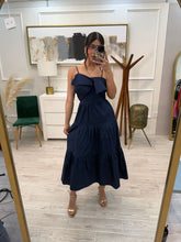 Cargar imagen en el visor de la galería, VIVIANNE - Maxi vestido azul petróleo
