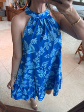 Cargar imagen en el visor de la galería, TEFITTI - Vestido halter azul