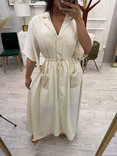 Cargar imagen en el visor de la galería, ZULEMA - Maxi vestido hueso