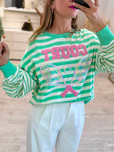 Cargar imagen en el visor de la galería, AUBREE - Sudadera verde rayas