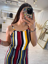 Cargar imagen en el visor de la galería, MIRRA – Jumper palazzo a rayas multicolor con olán