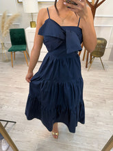 Cargar imagen en el visor de la galería, VIVIANNE - Maxi vestido azul petróleo