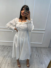 Cargar imagen en el visor de la galería, ASMARA - Vestido midi blanco