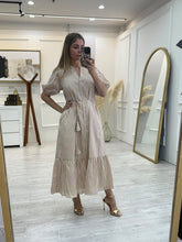 Cargar imagen en el visor de la galería, REAGAN - Maxi vestido khaki rayas