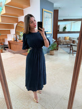 Cargar imagen en el visor de la galería, LUCINE - Maxi vestido azul profundo