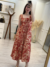 Cargar imagen en el visor de la galería, EFFIE - Maxi vestido estampado rojo