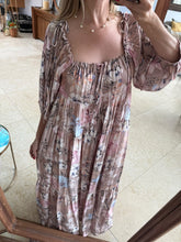 Cargar imagen en el visor de la galería, NADINE - Maxi vestido rosa viejo estampado