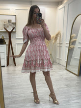 Cargar imagen en el visor de la galería, MURPHY - Vestido corto salmon estampado boho
