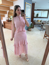Cargar imagen en el visor de la galería, CLAUDINE - Maxi vestido rosa viejo