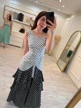 Cargar imagen en el visor de la galería, AUBREY - Maxi vestido bicolor polka dots
