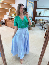 Cargar imagen en el visor de la galería, JANNA - Falda larga azul claro