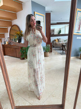 Cargar imagen en el visor de la galería, MARGARITA - Maxi vestido beige estampado