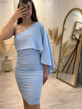 Cargar imagen en el visor de la galería, BOLENA - Vestido azul claro asimétrico