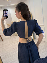 Cargar imagen en el visor de la galería, TROYA - Maxi vestido azul oscuro