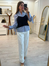 Cargar imagen en el visor de la galería, CATHERINE - Camisa azul con negro