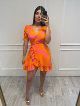 Cargar imagen en el visor de la galería, ANGELES - Vestido corto naranja