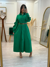 Cargar imagen en el visor de la galería, CHEL - Maxi vestido camisero verde