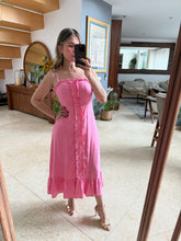 Cargar imagen en el visor de la galería, DANETTE - Maxi vestido rosa tirantes