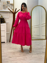 Cargar imagen en el visor de la galería, SILVIA - Maxi vestido fucsia