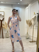 Cargar imagen en el visor de la galería, CALPULLI - Vestido corto estampado flores azules
