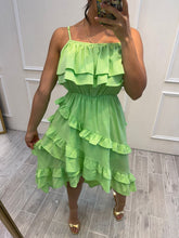 Cargar imagen en el visor de la galería, TERESA - Vestido midi verde