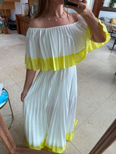 Cargar imagen en el visor de la galería, JAZMIN - Maxi vestido blanco con amarillo
