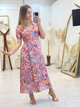 Cargar imagen en el visor de la galería, GUSTAVA - Maxi vestido estampado multicolor