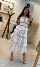 Cargar imagen en el visor de la galería, URIELA - Maxi vestido blanco estampado