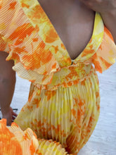 Cargar imagen en el visor de la galería, AURELIA - Maxi vestido amarillo con naranja