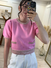 Cargar imagen en el visor de la galería, FEDORA - Blusa rosa con dorado