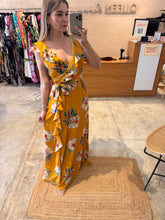 Cargar imagen en el visor de la galería, VALLONIA - Maxi vestido mostaza estampado