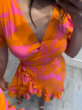 Cargar imagen en el visor de la galería, ANGELES - Vestido corto naranja