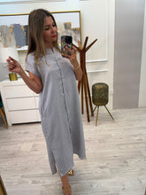 Cargar imagen en el visor de la galería, DOMINIKA - Vestido midi gris