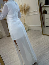 Cargar imagen en el visor de la galería, MELANIE - Maxi vestido blanco manga larga