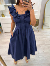 Cargar imagen en el visor de la galería, ADELINE - Vestido midi azul
