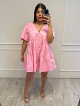 Cargar imagen en el visor de la galería, TYRA - Vestido corto rosa claro