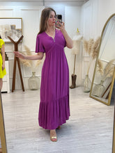 Cargar imagen en el visor de la galería, GRETCHEN - Maxi vestido violeta